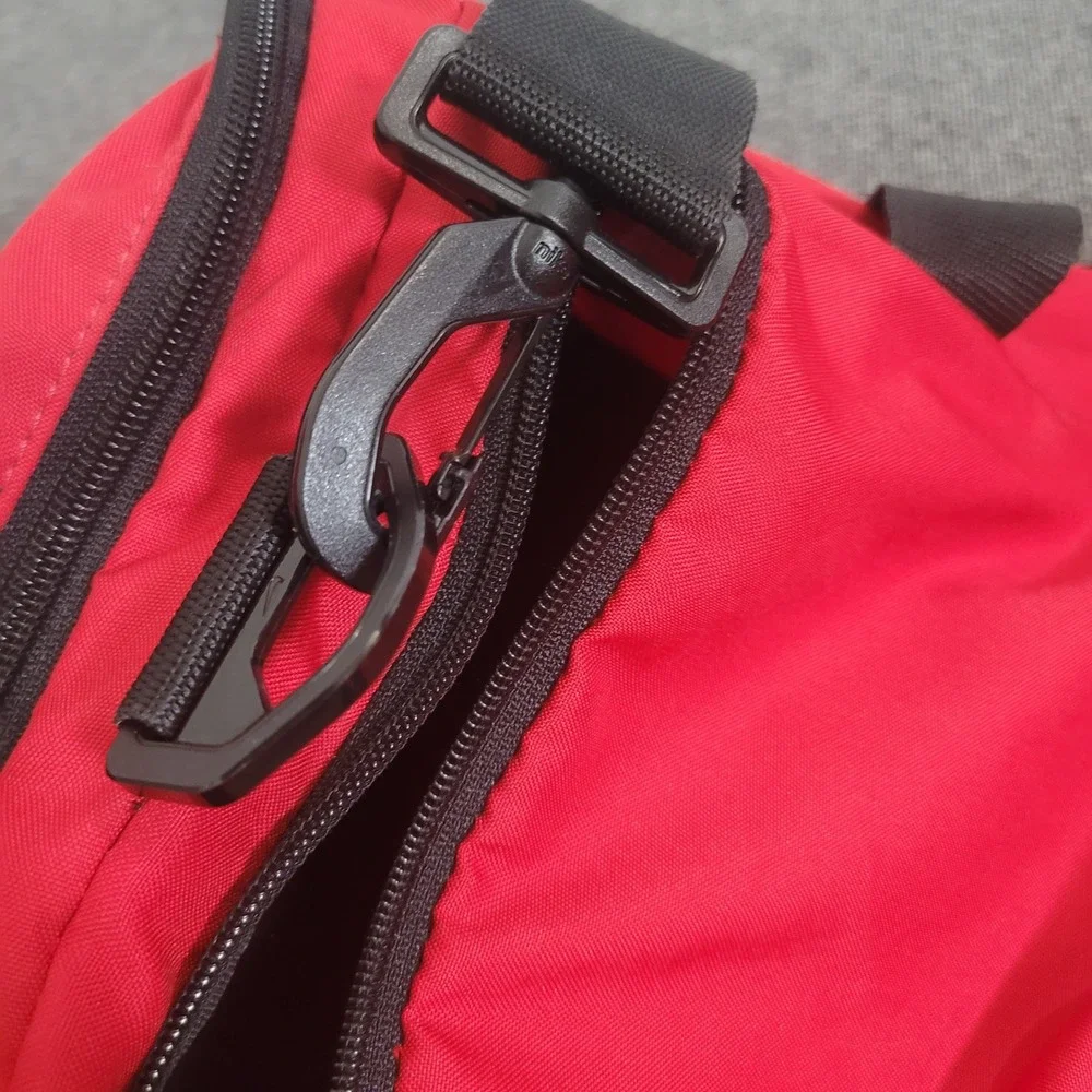 Nike Duffel Bag Unisex Red Black Swoosh Athletic Gym Travel Bag Fitness Helath